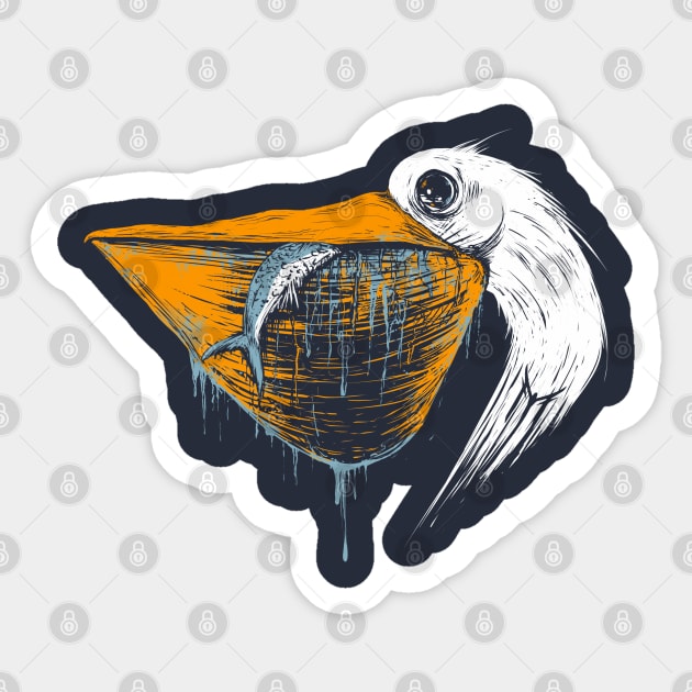 great white pelican Sticker by martinskowsky